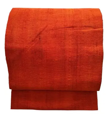 [ 미사용 ] 소박한 질감의 직 나고야 오비 오렌지 계열 캐주얼 기모노에