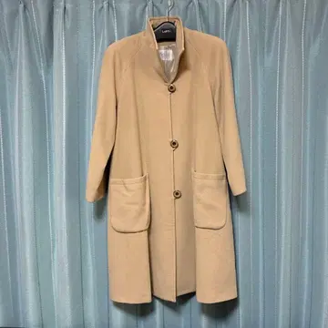 베이지 A라인 롱 코트 여성용