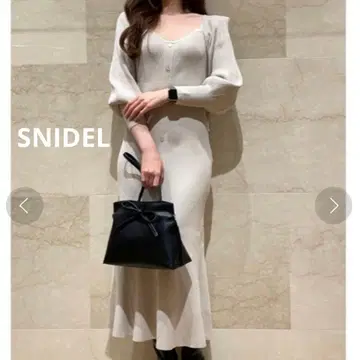 스나이델 SNIDEL 프론트 버튼 니트 원피스 머메이드 타이트