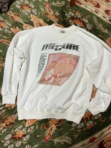 THE CURE 그래픽 프린트 맨투맨 새상품 데미지 트레이닝복