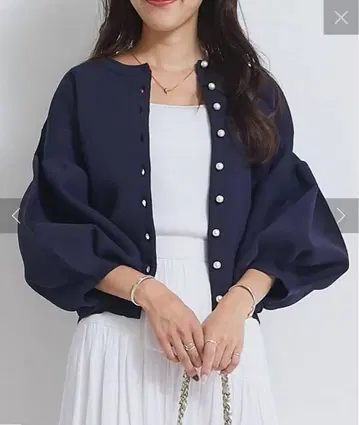 펄 퐁당 슬리브 니트 가디건 라부티크봉봉 동형