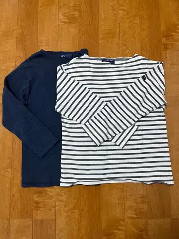 SAINT JAMES 긴팔 티셔츠 M 네이비 스트라이프