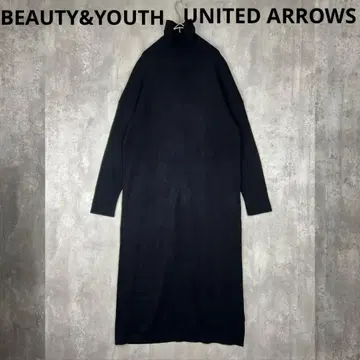 뷰티 앤 유스 터틀넥 니트 원피스 블랙 겨울