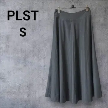 PLST 플라스테 플레어 스커트 롱 차콜 그레이 S
