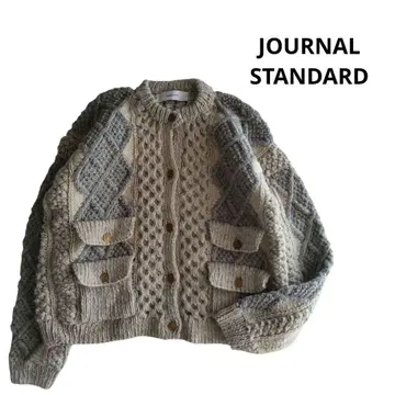 JOURNAL STANDARD 아란 니트 가디건 골드 버튼 네팔