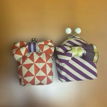 핸드메이드 가마구치 리본 포함 레트로 지갑 소품함