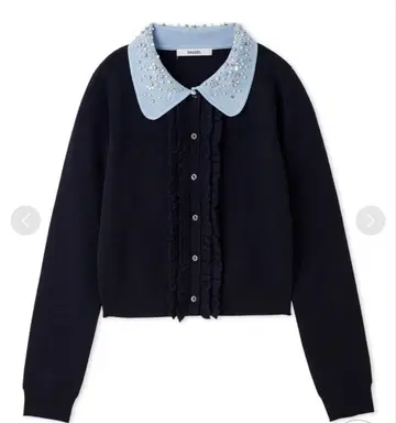 택 포함 미사용 새상품 스나이델 SNIDEL 비쥬 칼라 니트 가디건