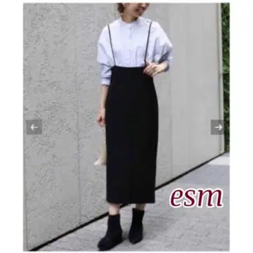 noble 숄더 스트랩 살로펫 스커트 타이트