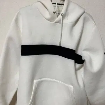 Discoat 화이트 스트라이프 후드티