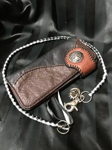 미사용품 핸드메이드 아메리카 원주민 인디언 헤드 콤초 장지갑