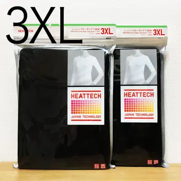2장 히트텍 크루넥T 긴팔 블랙 블랙 3XL 4L 유니클로