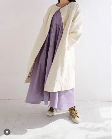 KAPUWA 심플 아이보리 롱 코트