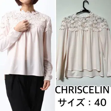 CHRISCELIN 절개 레이스 블라우스 크리스세린