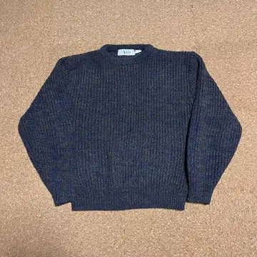 vintage / 네이비 계열 / 리브 / 크루넥 니트