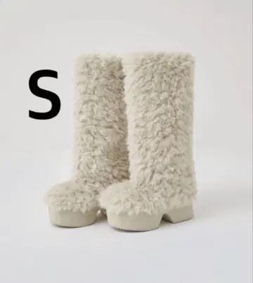 darich 다리치 믹스 퍼 롱 부츠 아이보리