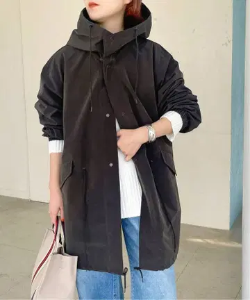 Spick & Span 발수 스노우 카모 후드티 코트