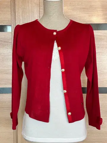 레드 니트 가디건 ( M )