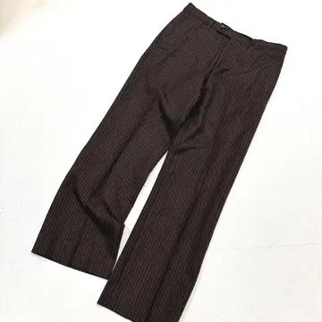 [여성용 M] 드리스반노튼 스트레이트 팬츠 스트라이프 브라운