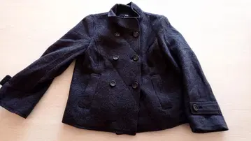 새상품급 23구 ESTETHIA 별주 울 스탠드 카라 숏코트 차콜 그레이