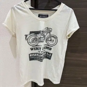 T셔츠 MAISONGILFY 화이트T셔츠 바이크 프린트