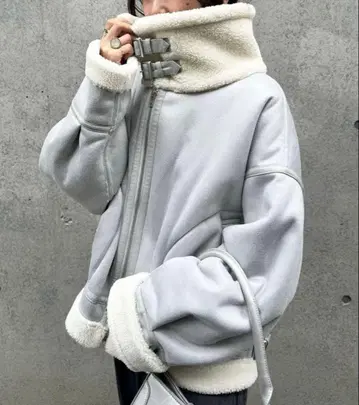 MAJESTIC LEGON 오버 사이즈 보아 블루종 S 사이즈