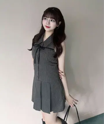 OLIVE des OLIVE 슬리브리스 셔츠 미니 원피스