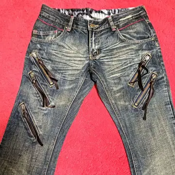 부츠컷 데님 플레어 데님 다크 블루