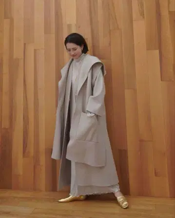 ETRE TOKYO 후디 스톨 리버 코트 M