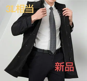 남성용 비즈니스 코트 스텐카라 코트 트렌치코트 블랙