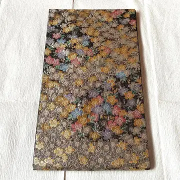 후쿠로 오비 순수 실크 육통 벚꽃 블랙 베이스 금실 은실 야간 벚꽃