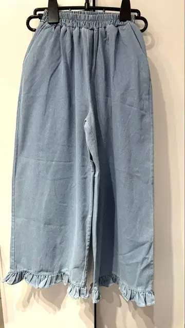 ABITOKYO 와이드 데님 팬츠 프릴 미사용 새상품 한국 스타일 캐주얼