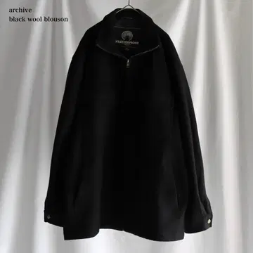 00s 블랙 울 나일론 지퍼 자켓 A-2 블랙 컬러 구제 의류 caka