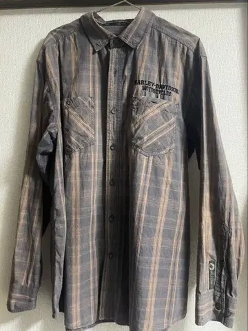 빈티지 HARLEY-DAVIDSON 체크 무늬 긴팔 셔츠 L