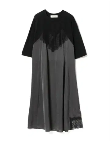 레이빔즈 새틴 레이스 절개 원피스