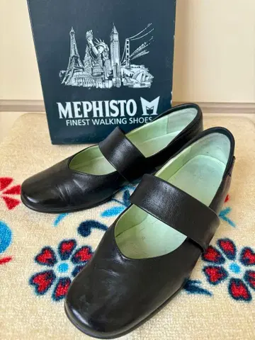 Mephisto 가브리엘라 24cm 천연 가죽 워킹 스트랩 신발