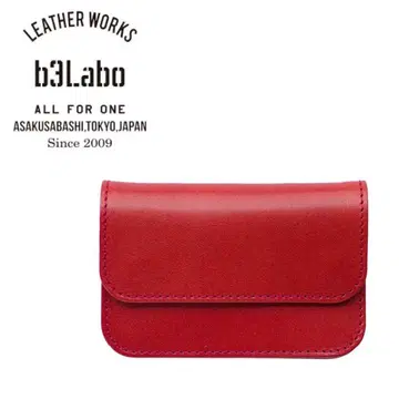 [컨디션 최상] b3labo 미니 트래커 지갑 빨간색 도치기 가죽