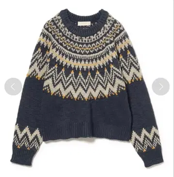 BEAMS 노르딕 무늬 니트 퀼심 니트