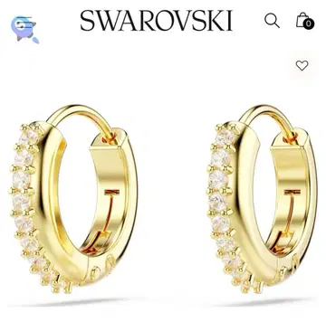 스와로브스키 Matrix 후프 귀걸이 라운드 컷