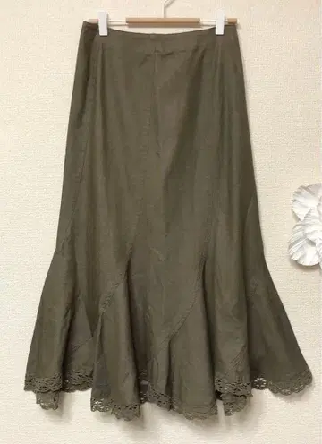 케티 머메이드 롱 스커트 2 올리브 M 9호 새상품 택 없음 레이스