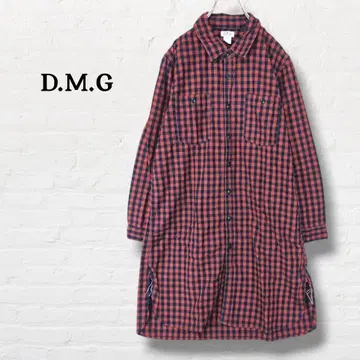 도밍고 DMG 셔츠 원피스 체크 무늬 [ 2 ] 레드 계열