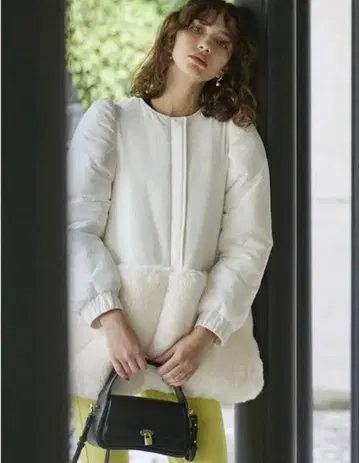 CELFORD 에코 퍼 콤비 블루종 화이트