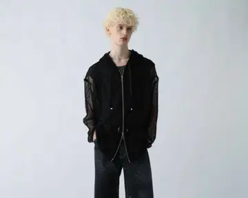 HARE 오버 메쉬 ZIP 후드티