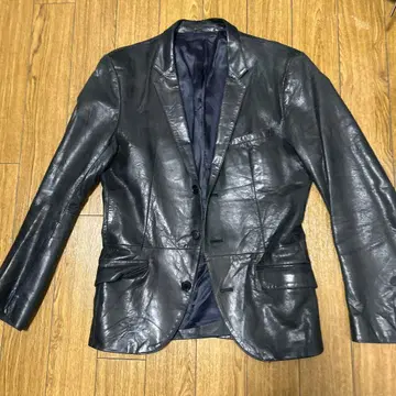 가죽 테일러드 자켓 블랙 네이비 안감