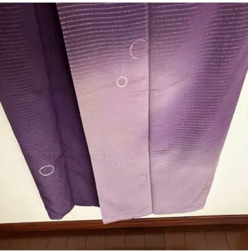 순수 실크 이중 기모노 호몬기 기모노 그라데이션 자수 보라색 64