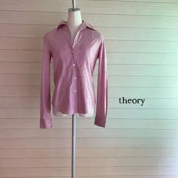theory 핑크 플리츠 긴팔 셔츠