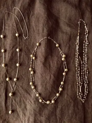 모조 진주 코튼 진주 목걸이 3개 묶음 판매