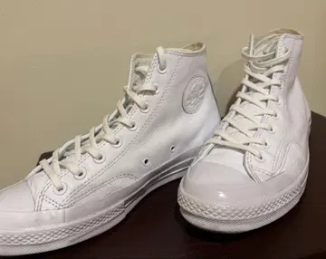 컨버스 척테일러 화이트 가죽 하이컷 27.5cm