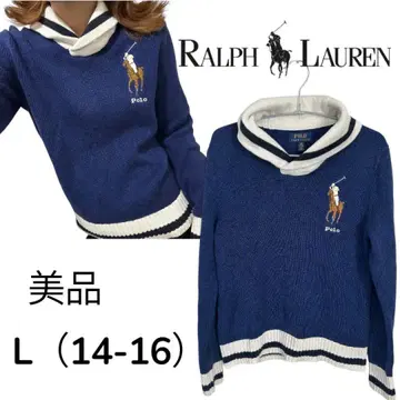 새상품급 랄프 로렌 옷깃 니트 빅 포니 멀티 포니 L 14-16