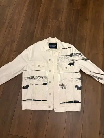 캘빈클라인@화이트 아트 프린트 데님 자켓