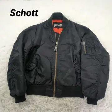 구하기 어려움 Schott 샷 MA-1 플라이트 자켓 짧은 기장 블랙 F